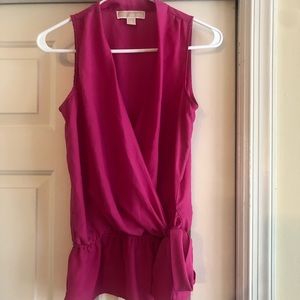 Michael Kors plunging neck wrap blouse